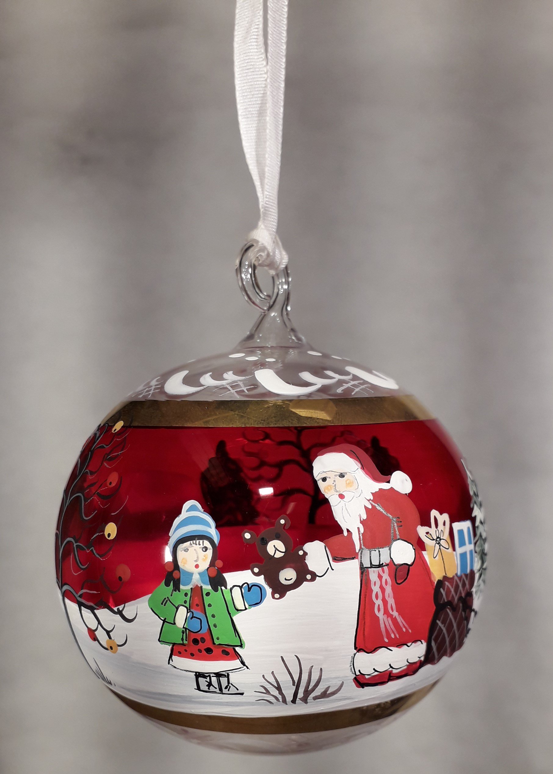 Babbo Natale con regalo, rosso